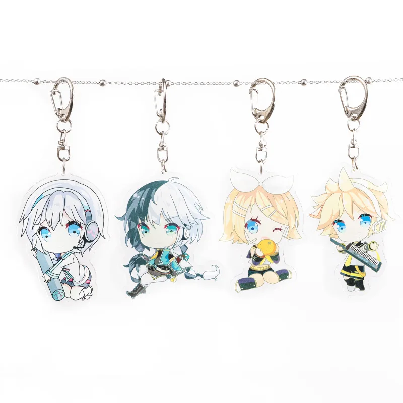 Мультфильм Luo Tianyi Hatsune Мику акриловый брелок Yuezheng Ling Yan He Yuezheng Longya милый смешной кулон брелок Llavero детская игрушка