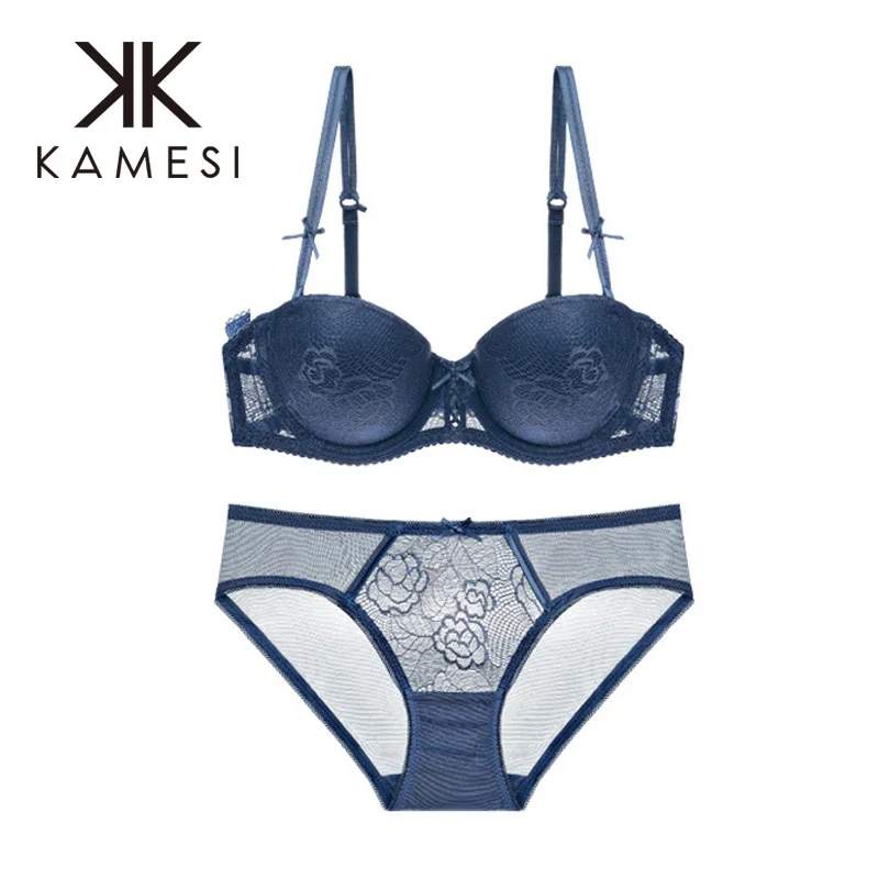 Kamesi Кружево бюстгальтер Краткие Наборы для ухода за кожей Push Up Для женщин Нижнее