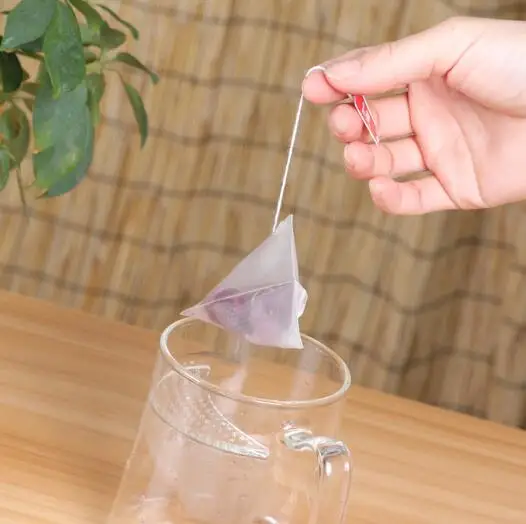 Bolsitas de t&eacute; de nailon vac&iacute;as, transparentes, con filtro de cuerda, novedad, 10000 unids/lote-3