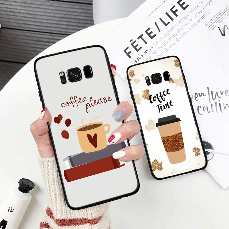 Funny Ok But First Coffee Book Silicone Case for Samsung S6 Edge S7 S8 Plus S9 S10 S10e M10 M20 M30 M40 | Мобильные телефоны и