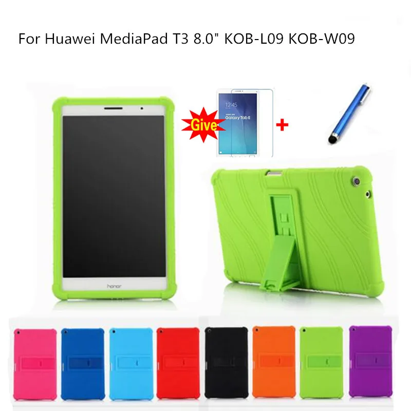 Ультратонкий Цветной силиконовый + поликарбонатный кожаный чехол для Huawei MediaPad T3 8