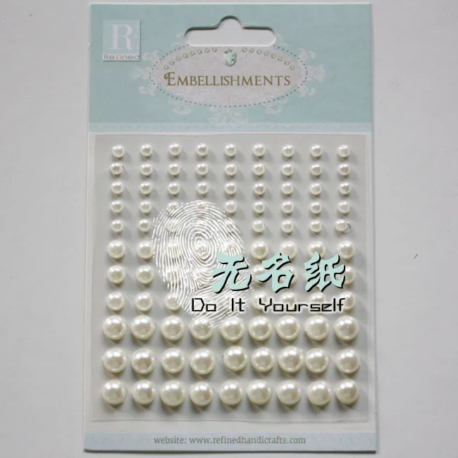 

Home Decoration Scrapbooking Embellishments Scrapbook Supplies DIY 8MM 6MM 4MM Acrylic White Pearl Stickers 2sets/lot
