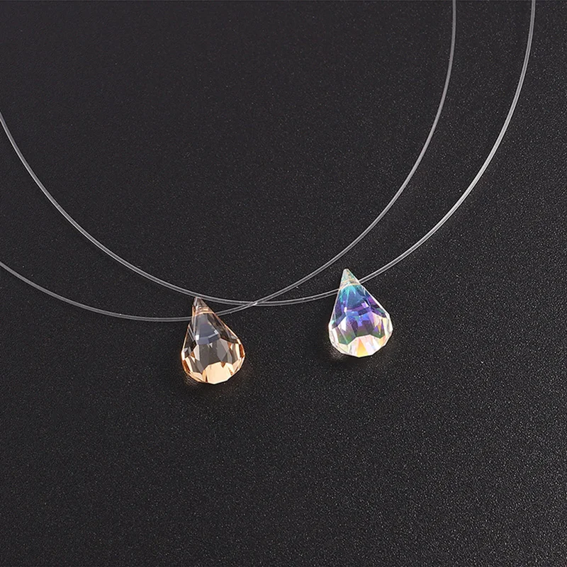 Анка хрустальное ожерелье в виде капли для свадьбы прочной нейлоновой веревки