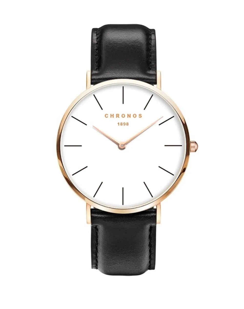 CHRONOS Модные мужские и женские Простые повседневные большие часы розового золота