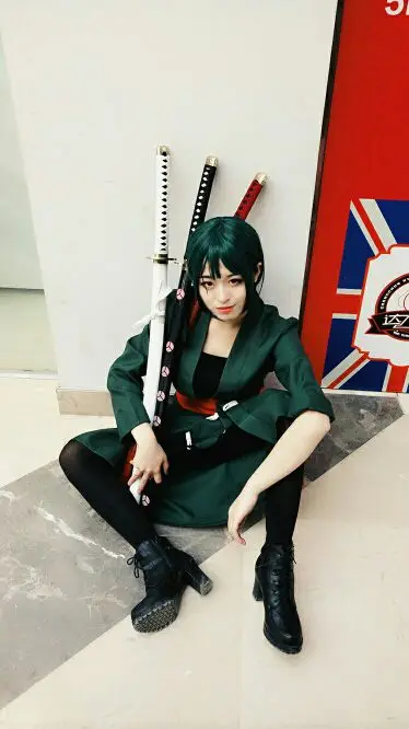 Аниме один кусок Roronoa Зоро зеленый костюм косплей униформа наряд Хэллоуин