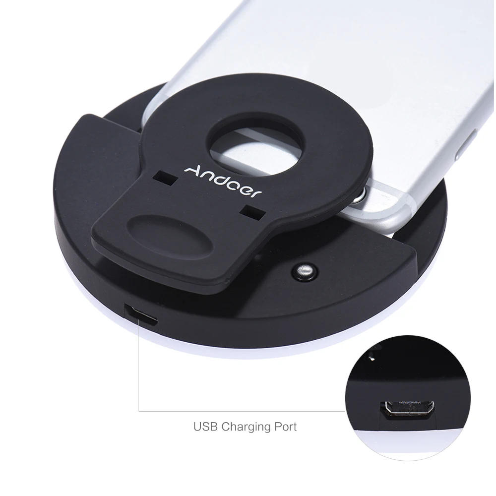 Andoer LED селфи кольцо свет портативный мини клип-на заполняющий со встроенным