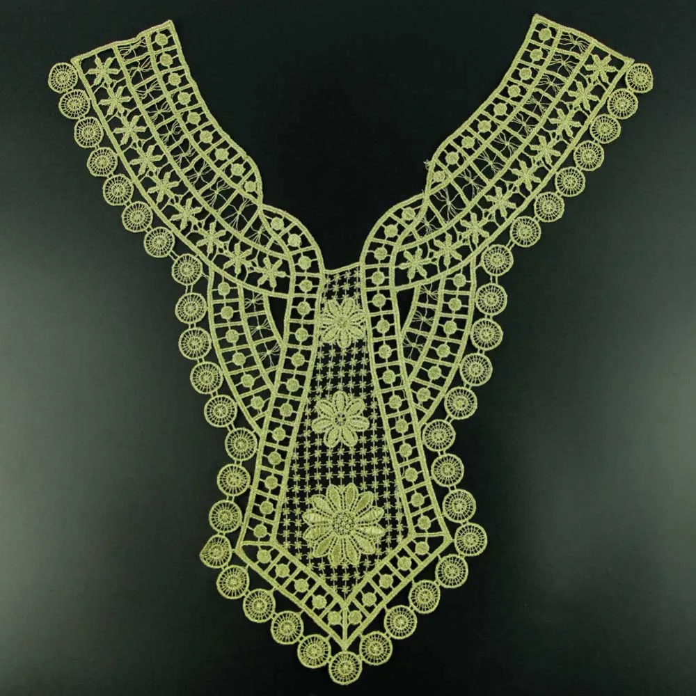 1 шт. мотив аппликация Золотой цветок декольте Воротник Венеция Кружева отделка