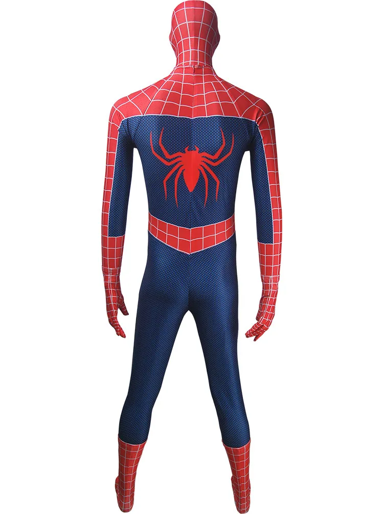 Мужской костюм Человека-паука красный Супермена для косплея на Хэллоуин