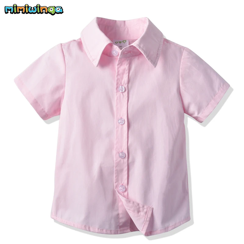 Mimiwinga 3pcs Baby Boys Suit Gentleman Bow Tie Short Sleeve Shirt Vest Tops Elastic Shorts Set Cotton Solid Children's Clothes |