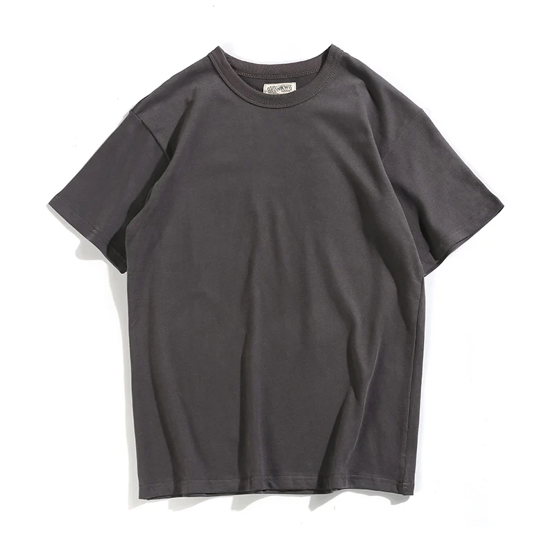 dark gray no pocket Летняя Новинка, базовая футболка из хлопка, Мужская однотонная белая футболка, мужская повседневная Уличная футболка с коротким рукавом, одежда для женщин - Цвет: dark gray no pocket