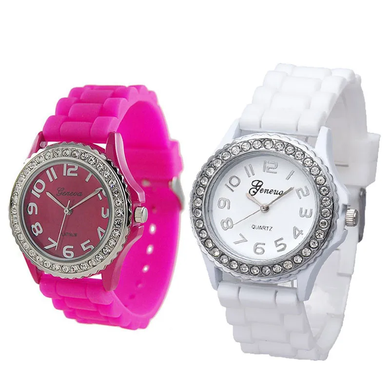 

Silicone Watch Women Rhinestone Watches Fashion Casual femme Quartz Watch Ceramic Style Sport watch Relogio Feminino Gift #C