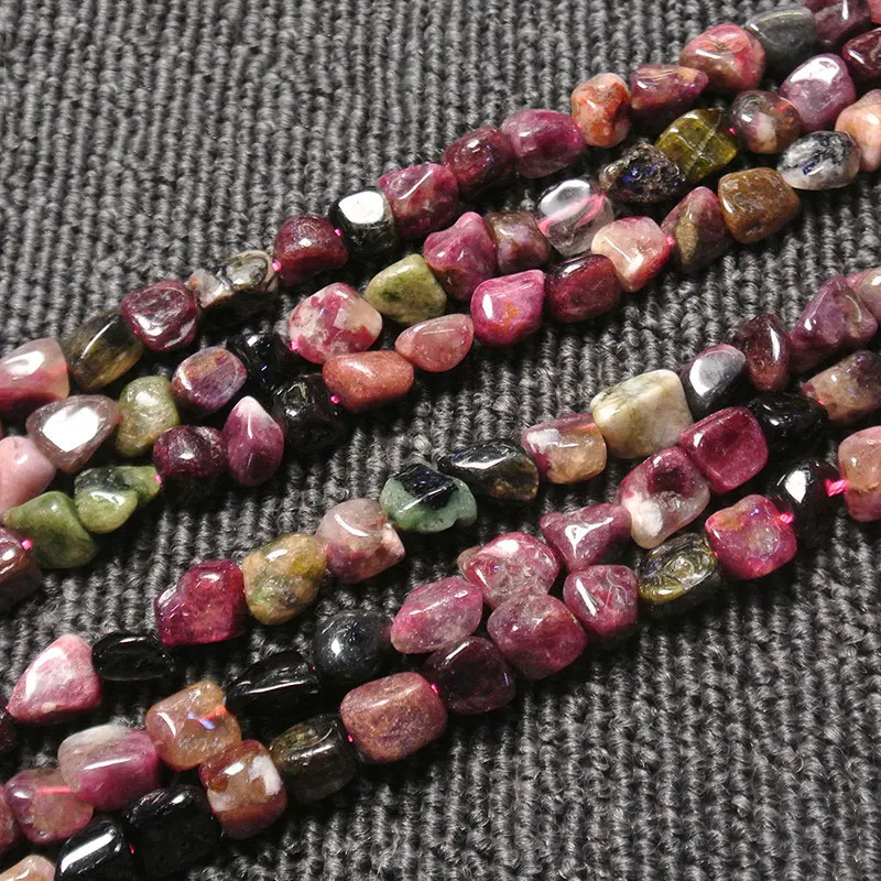 8 мм Природный Freeform картофеля Турмалин бусы для изготовления ювелирных изделий