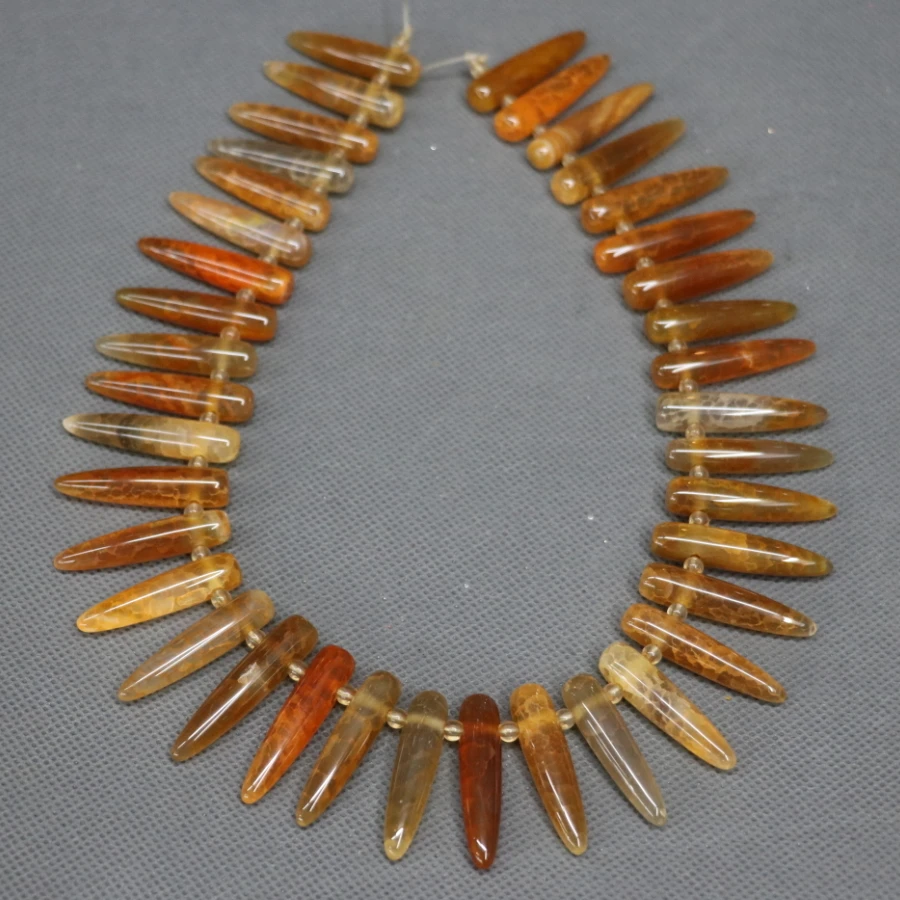 

Yellow Slice Beads Oval Dyed Pendant Necklace Charm Stone Super Popularity European Fashion Jewelry for Women