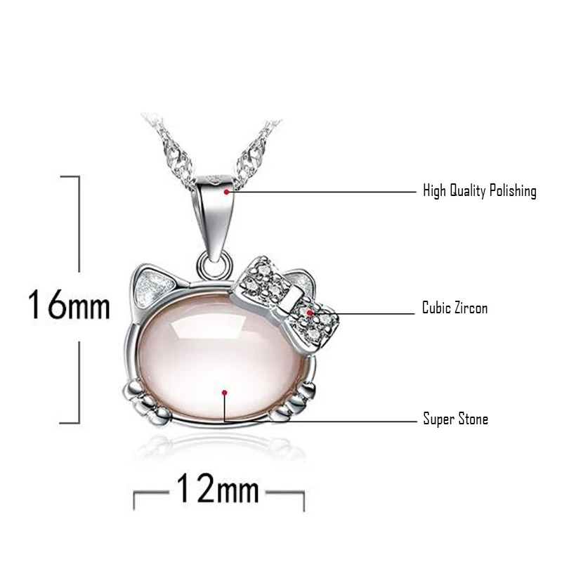 

Utimtree Cute Animal Design Pink Stone Statement Necklaces for Women Girls Pendants Jewelry Cubic Zirconia Necklace Party Gifts