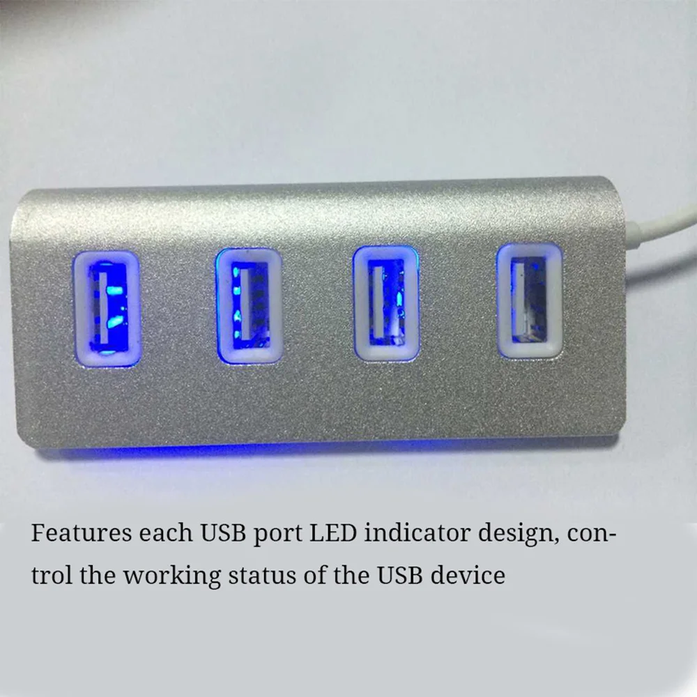 Алюминий Mini 4 Порты и разъёмы usb-хаб высокого Скорость USB 2.0Hub USB Порты и разъёмы Портативный док-станция USB разветвитель для Apple Macbook Air ноутбук Планшетные ПК