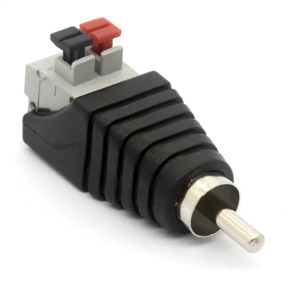 Динамик Phono RCA разъем к AV 2 винтовой терминал Аудио Видео балун адаптер DC Power для