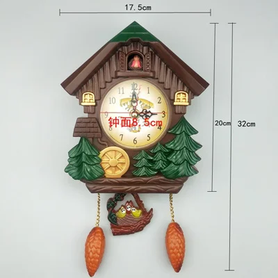32X17.5CM Винтажные настенные часы с птичьим колокольчиком, современный дизайн, часы с маятником, настенные часы, механизм, гостиная, Relogio Декор Паредес 258 - Цвет: 32X17.5CM