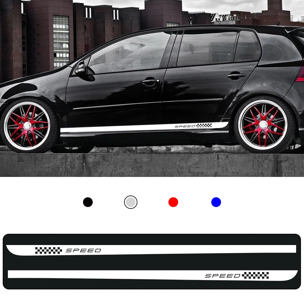 Автомобильная Наклейка для Volkswagen Golf 7 MK7 Clubsport Стайлинг автомобиля боковой Стикер на автомобильную юбку наклейки полосы обертывания тела стикер s 2шт L+ R