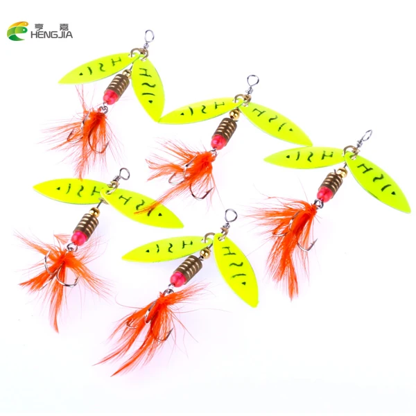 

HENGJIA 5PCS Spinner Lure Artificial Spinner Baits Fishing Lure Spoons Paillette Spoon Lures Bass Lures Metal Sequin Bait