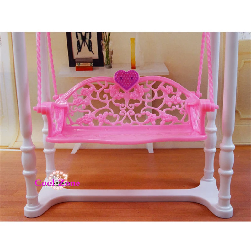 Миниатюрная мебель садовые качели в виде розового дворца для отдыха кукольного
