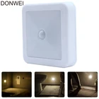 Настенный светодиодный светильник с ИК-датчиком движения, ночсветильник с автоматическим включением и выключением, лампа с питанием от батарейки для коридора, дорожек, лестницы, прикроватного столика