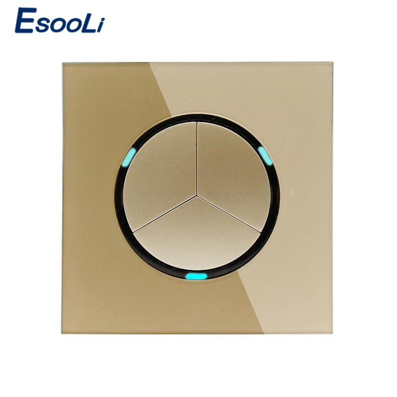 Esooli 2019 Новое поступление Золотая Хрустальная стеклянная панель 3 комплекта 1