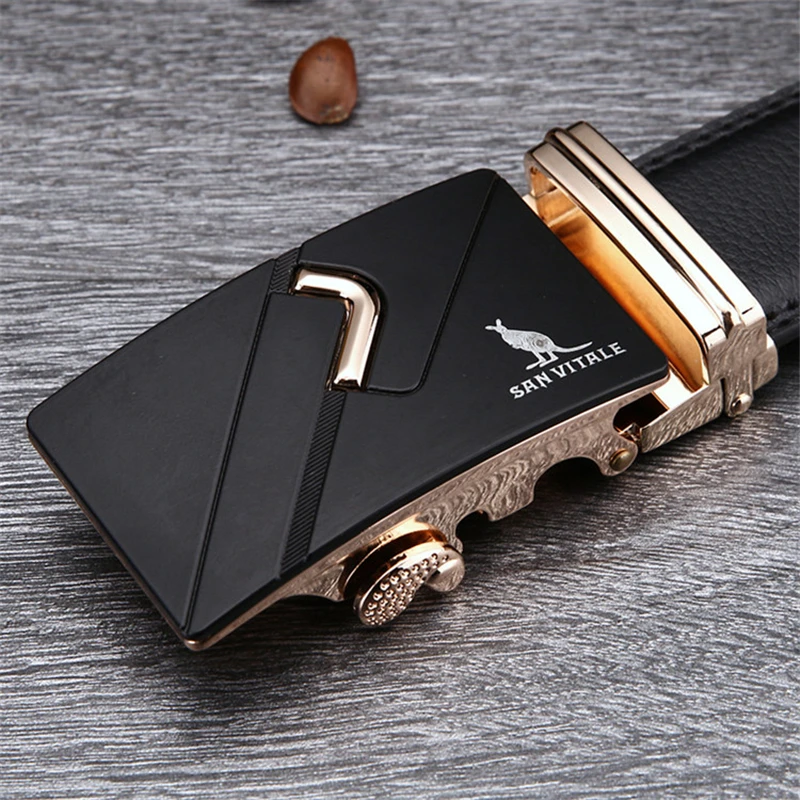 SV 1428G Famous Brand Belt Men Good Quality Cowskin Genuine Luxury Leather Men's Belts for Men,Strap Male Metal Automatic Buckle - Цвет: SV 1428G