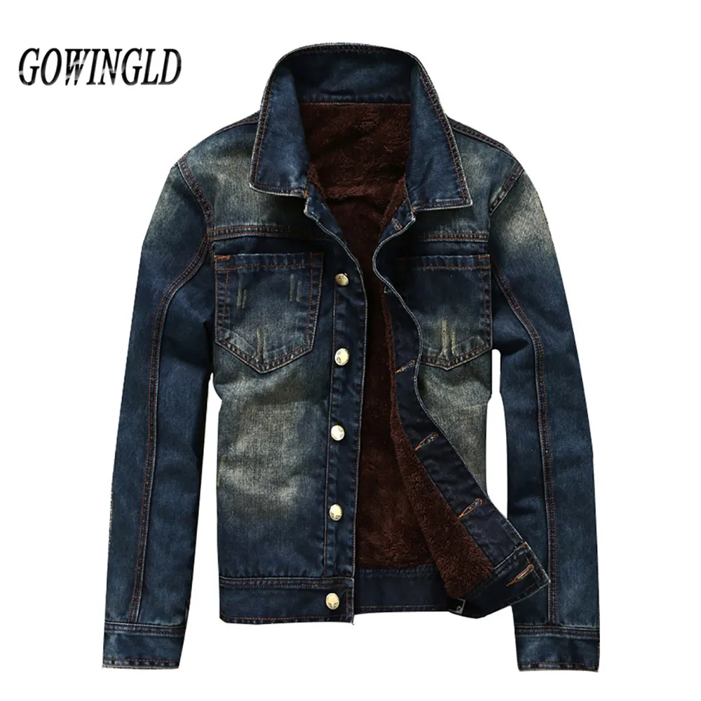 Мужская Fantansic Ретро Стиль Тела Подходит Длинные Рукава Кнопка Передняя Denim Жан