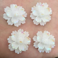 new 12pcs 25mm ab resin candy color flower stone flatback wedding buttons crafts k1382