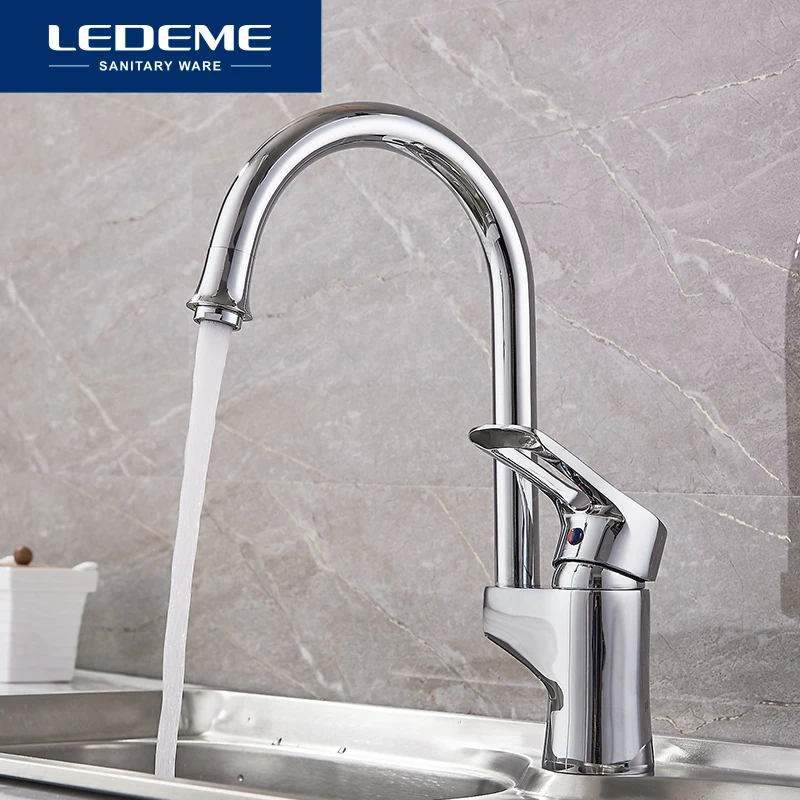 LEDEME Смеситель для кухни высокий латунь Цвет: хром L4025| |