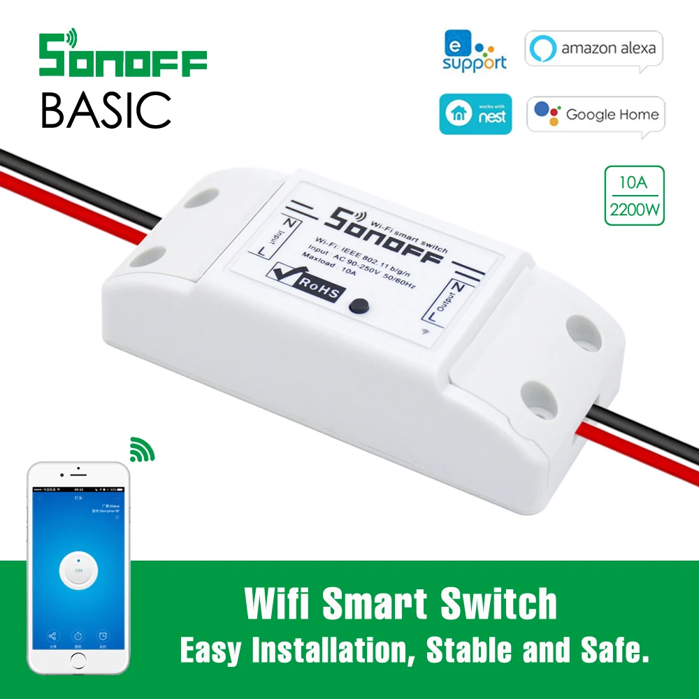 Беспроводной Wi Fi переключатель Sonoff Basic дистанционное управление набор таймеров
