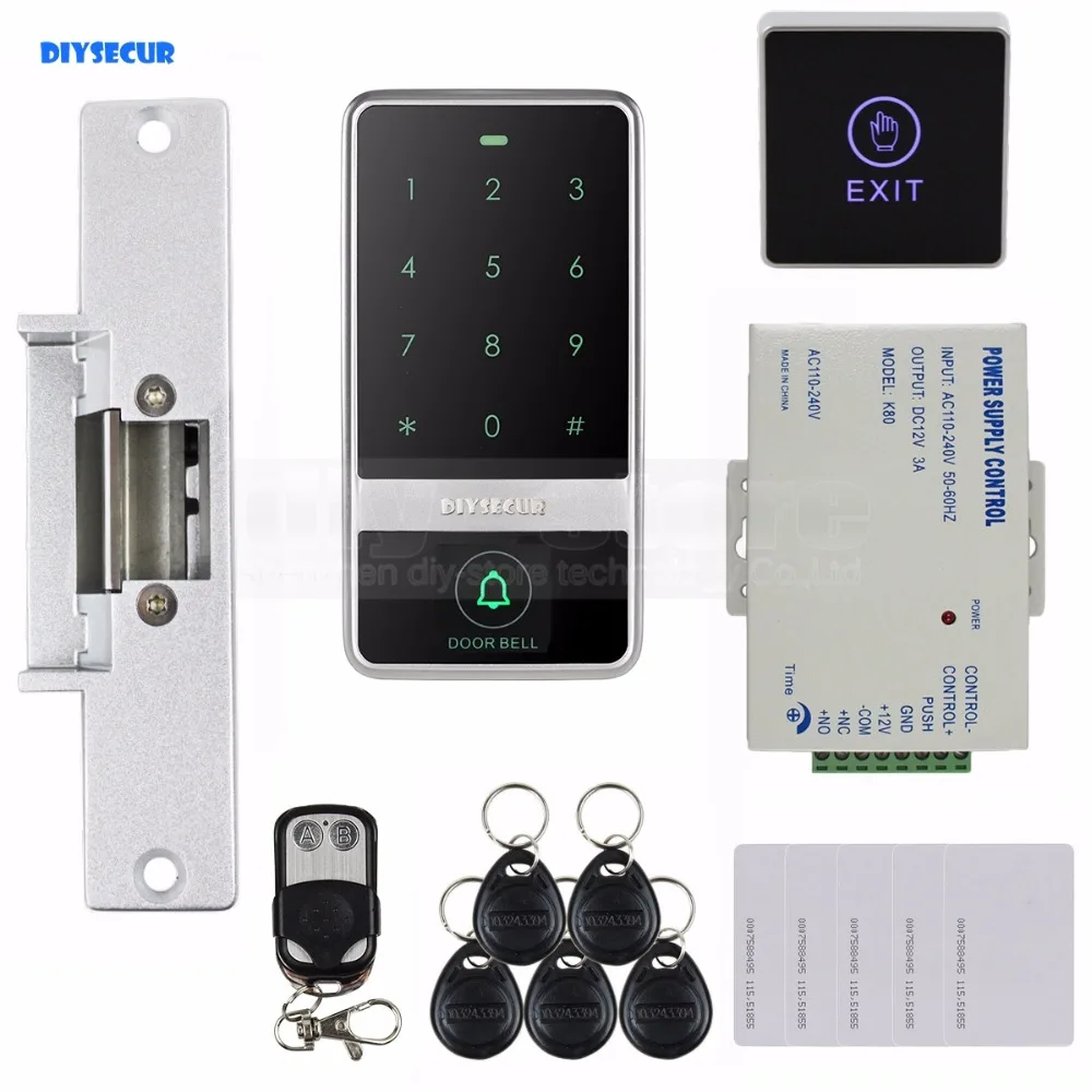 DIYSECUR сенсорная кнопка 125 кГц RFID считыватель Пароль Клавиатура + Блокировка удара