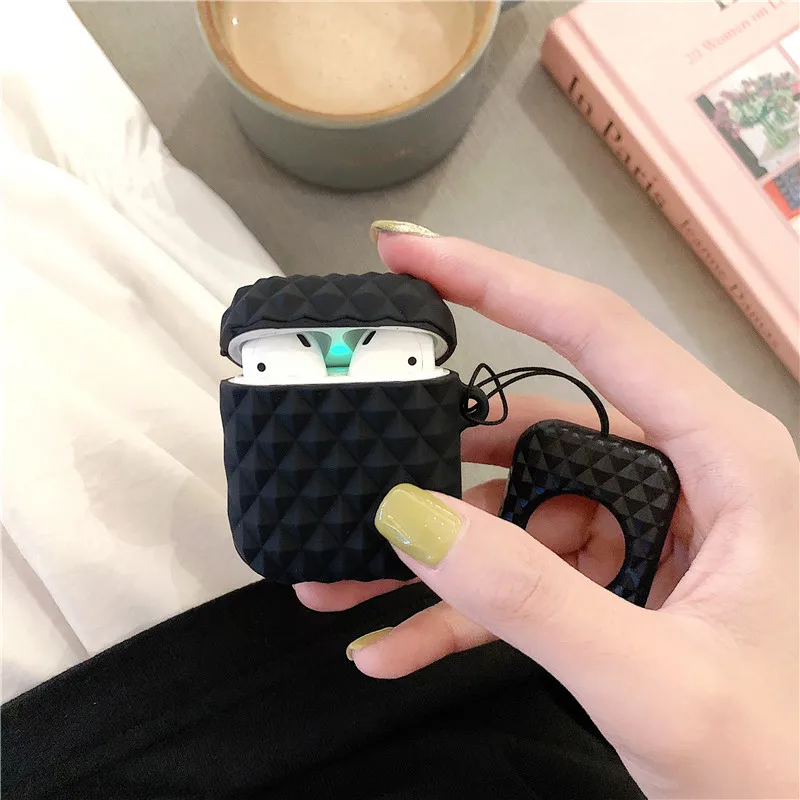 Сплошной цвет мини силиконовые наушники Чехлы для Airpods 1/2 беспроводной Bluetooth с