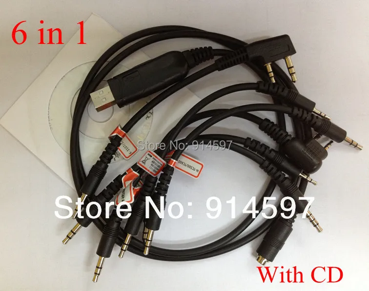 6 в 1 USB кабель для программирования KENWOOD HYT YAESU VERTEX walkie talkie УФ-B5 BAOFENGUV-5R ZASTONE ZT-2R