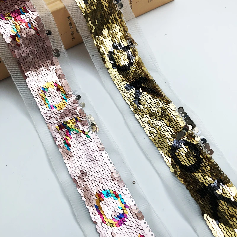 15 ярдов/партия 3 5 см золотая плоская Нижняя свободная лента с блестками ручная