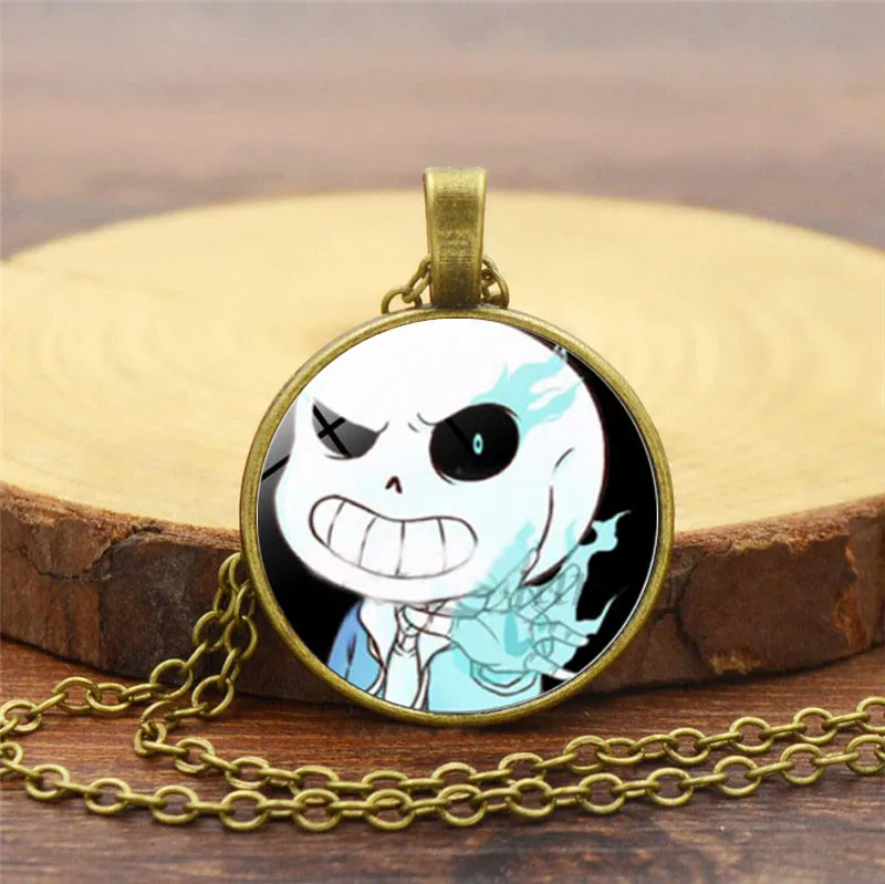Ожерелье для геймеров Undertale 2018 ожерелье кулон призрак видеоигра стеклянный