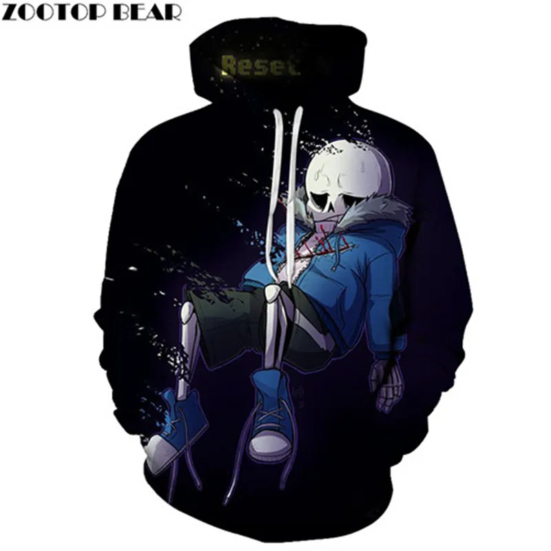 Синий кости Undertale 3D принт Для мужчин s пуловер Толстовка Модные повседневные мужские худи ПОЛУВЕРЫ-толстовки по индивидуальному заказу zootop bear