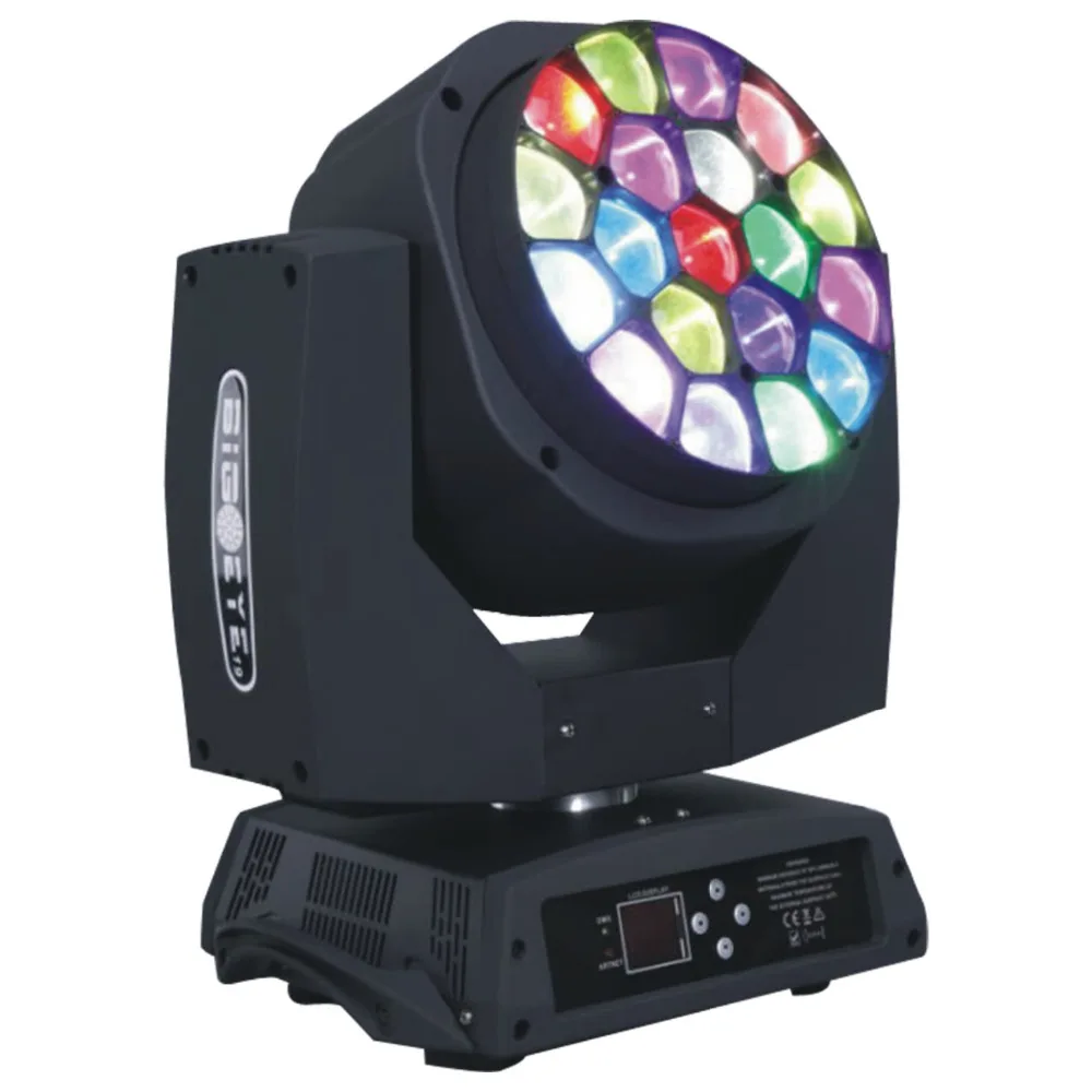 6pcs Zoom 19*15W RGBW 4IN1 Big Bee Eye Led Moving Head Light/Stage Event DMX512 Wedding Wash Beam moving head DJ disco light | Лампы и