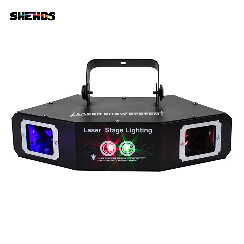 Четыре глаза красный зеленый синий секторный сканер гобо лазер DMX512 сценический эффект Освещение хорошо для DJ Дискотека вечерние свадебные украшения и бар