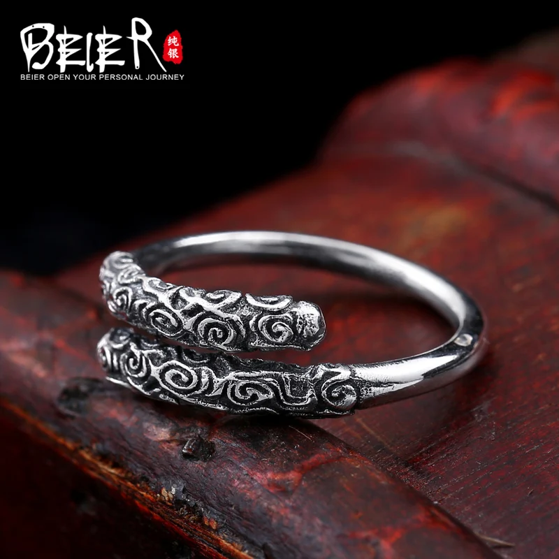 Байер новый магазин стерлингового серебра Золотой дубинка кольцо для мужчин