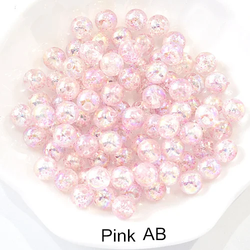 Pink AB 3 размера, 16 цветов, прозрачные цветные бусины для шитья, круглые пластиковые прозрачные круглые жемчужины для рукоделия, ювелирные изделия B1199 - Цвет: Pink AB