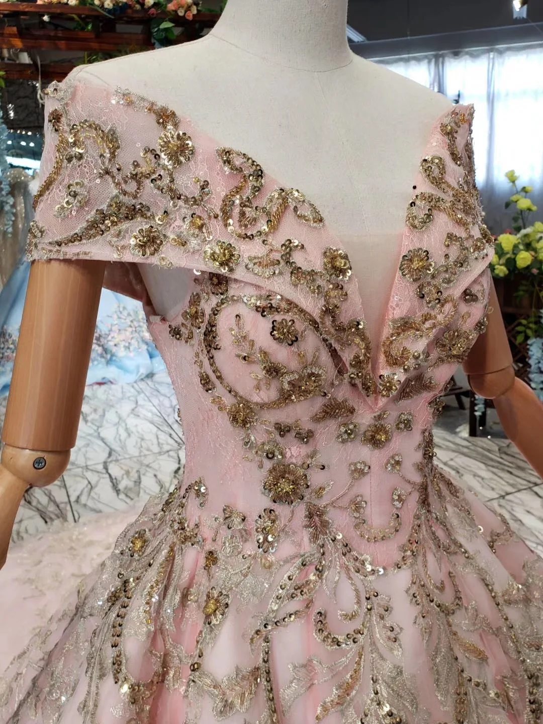 Engagement Gowns Abennk Pink Gold Evening Dresses Abendkleider Sweetheart Neckline Party Prom Gown Vestido De Festa Party Gowns