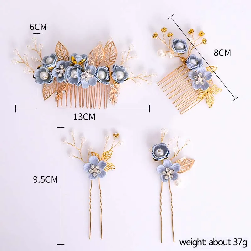 Handmade Flower Hair Comb Pearl Crystal Bride Pin Sticks Women Girl Headpiece Jewelry Wedding Accessory SL | Украшения и