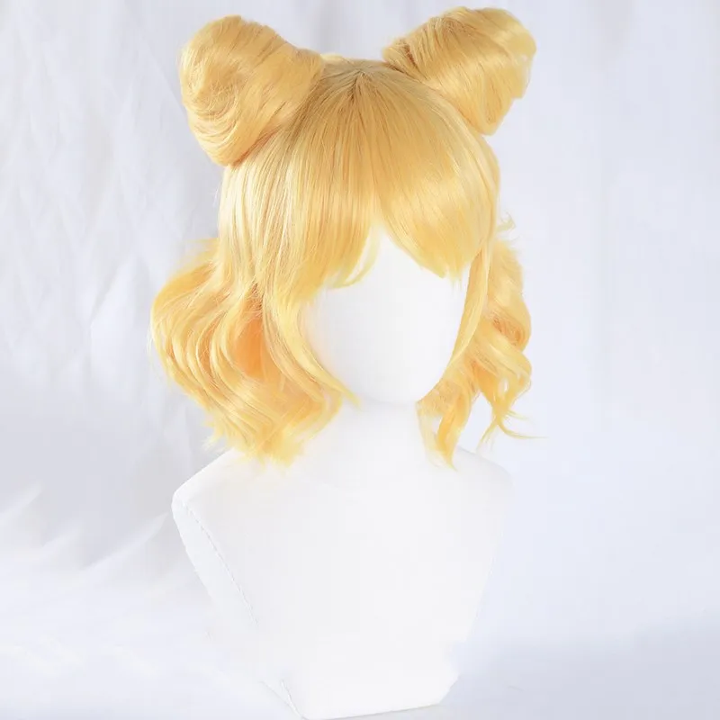 Японский аниме Pripara Minami Mirei желтый парик косплей волос Косплей Хэллоуин база парик+ булочки