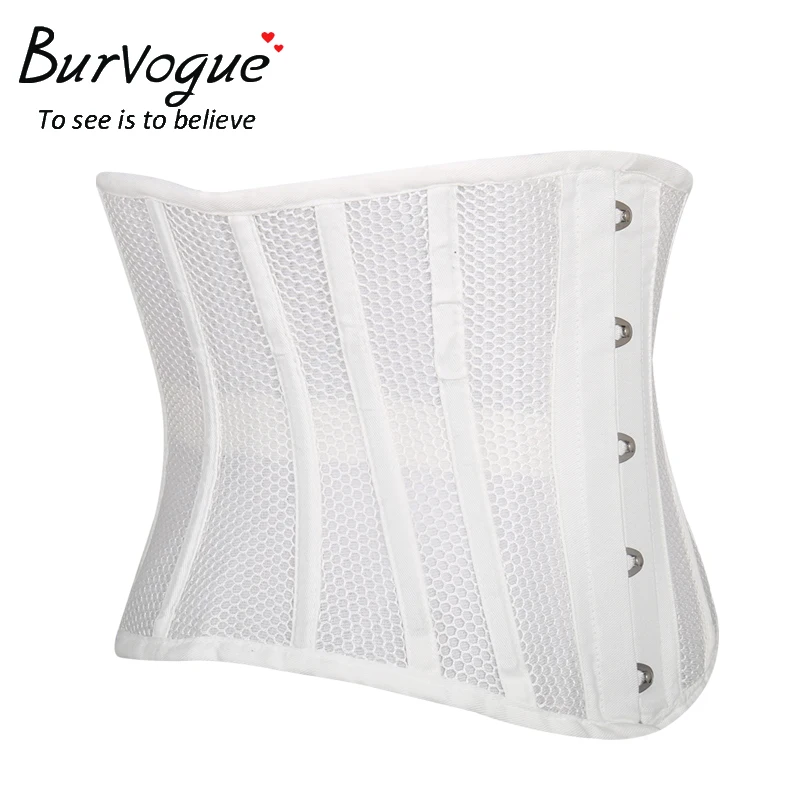 Burvogue женские корсеты под грудь и бюстье талии Cincher корсет для похудения Корсеты дышащие сетки атласные талии тренер корсеты