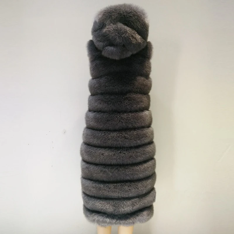4XL меховой жилет Зимний толстый теплый из искусственного меха лисы женские