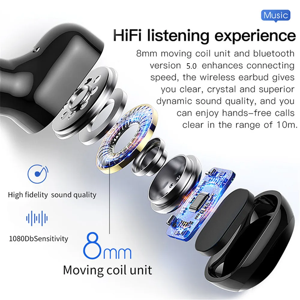 Bluetooth-наушник на одно ухо наушники с микрофоном для вождения Бизнес Беспроводной