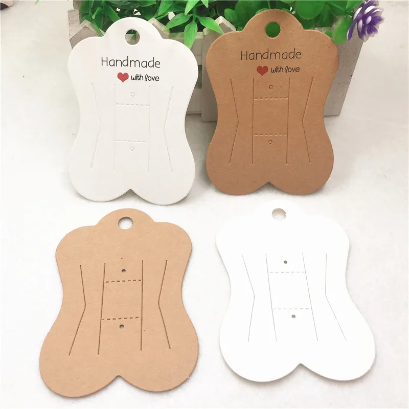 

50Pcs 9.5x6.7cm Cute Irregular Shaped Packing Hairpin Bend Favor Paper Cards For Display Jewelry Organizer Brooch Hair Clip Card