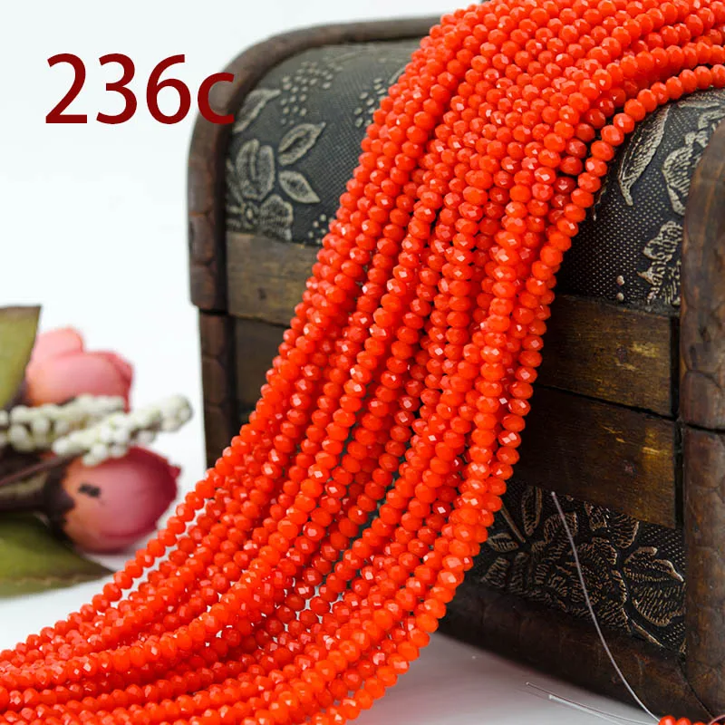 

KAMTOP Orange 2mm 195PCS Bicone Crystal Bead Cut Cut Round Glass Beads, Bracelet Necklace Jewelry DIY