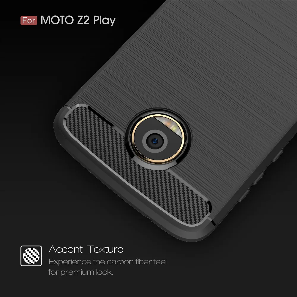 Чехол из углеродного волокна для moto Z2 play Brush прочный защитный чехол роскошный